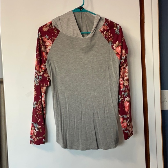 Floral Hooded Long Sleeve Shirt - Picture 1 of 1